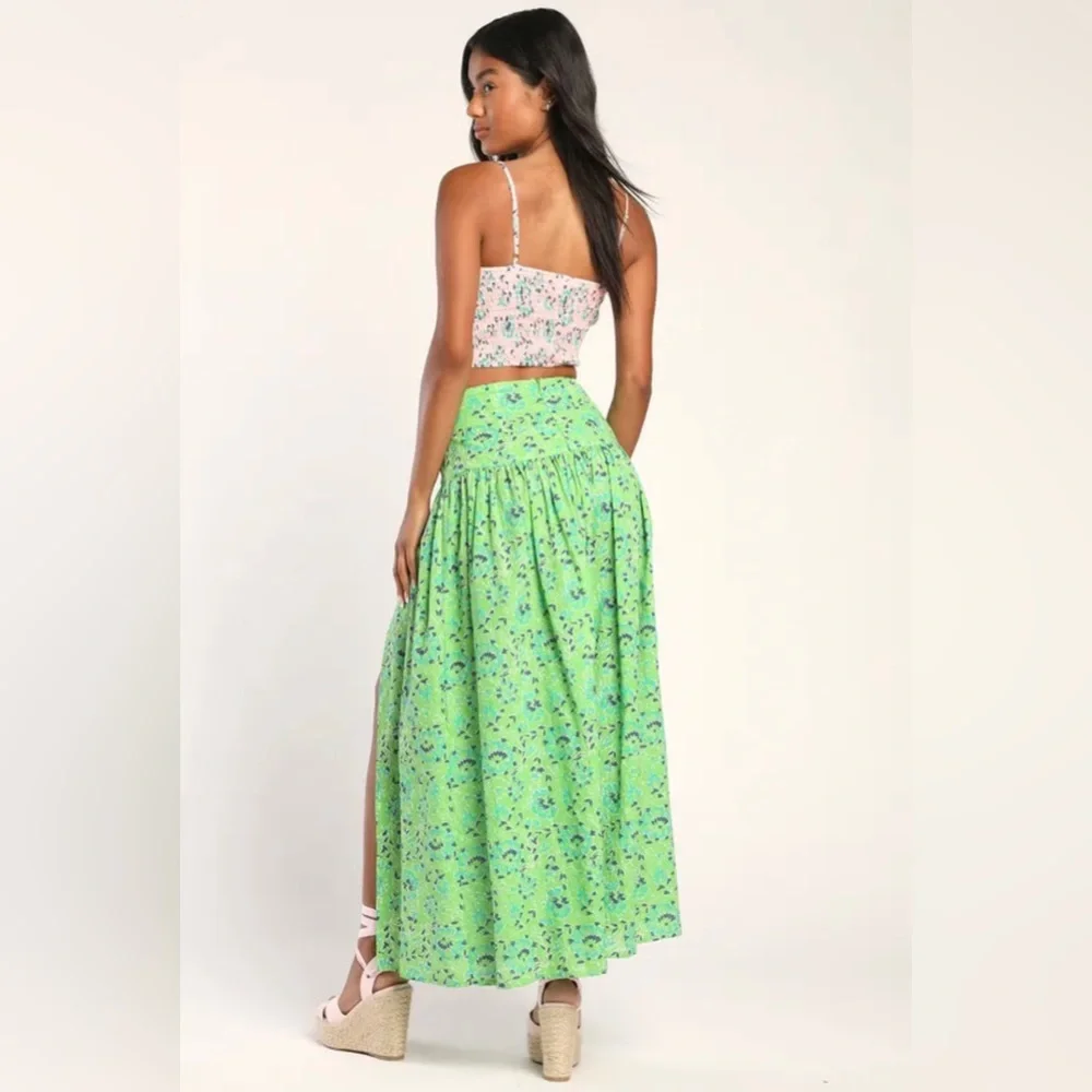 Lulu’s Best Matched Pink & Green Two-Piece Maxi Dress - Picture 3 of 14